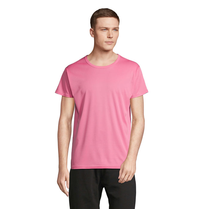 Tshirt unisexe publicitaire en polyester 130g - SPRINT Ribbon Pink
